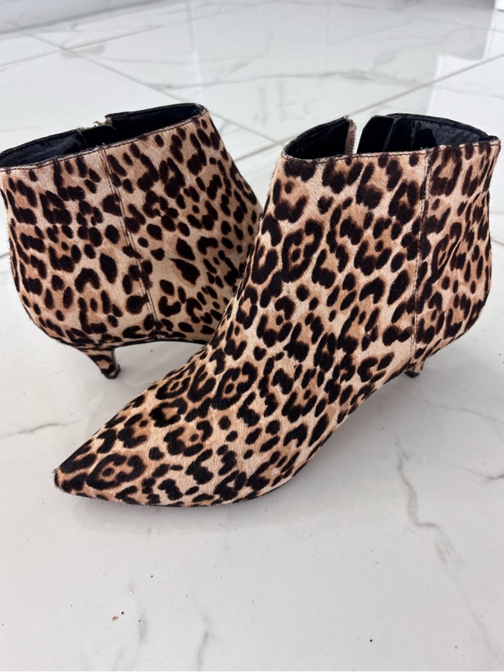 Sam Edelman Leopard Zip Ankle KinIe Booties Size 9 Kitten Heel Festival mobwife - Picture 10 of 10
